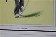 Gary Player Signed Color Caricature of Gary Player by Artist Reland - Framed JSA ALOA
