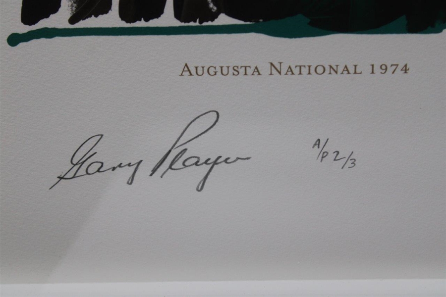 Gary Player Signed A/P 2/3 Major Championship Series Art Collage - 2007 - Framed JSA ALOA
