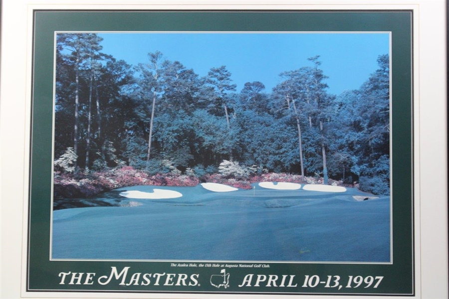 1997 The Masters Tournament 'The Azalea Hole - 13th at Augusta National GC' Poster - Framed