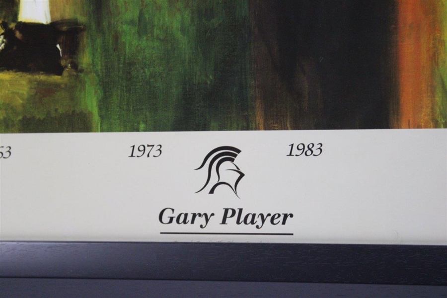 Gary Player 'Five Golden Decades' Illustration Display Print by Glenn Harrington - Framed