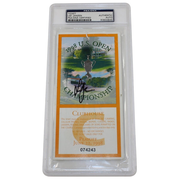 Champion Lee Janzen Signed 1998 US Open at The Olympic Club Ticket PSA #83833835