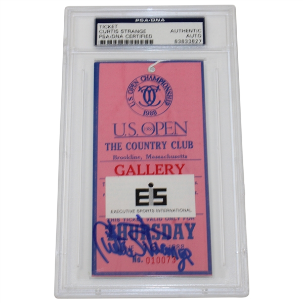 Champion Curtis Strange Signed 1988 US Open at Brookline Ticket PSA #83833827