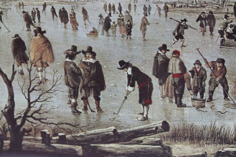 Golfers On Ice Framed Art Piece