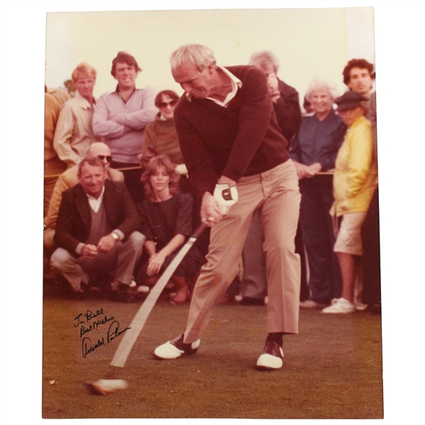 Arnold Palmer Signed Teeing off Oversize Photo JSA ALOA