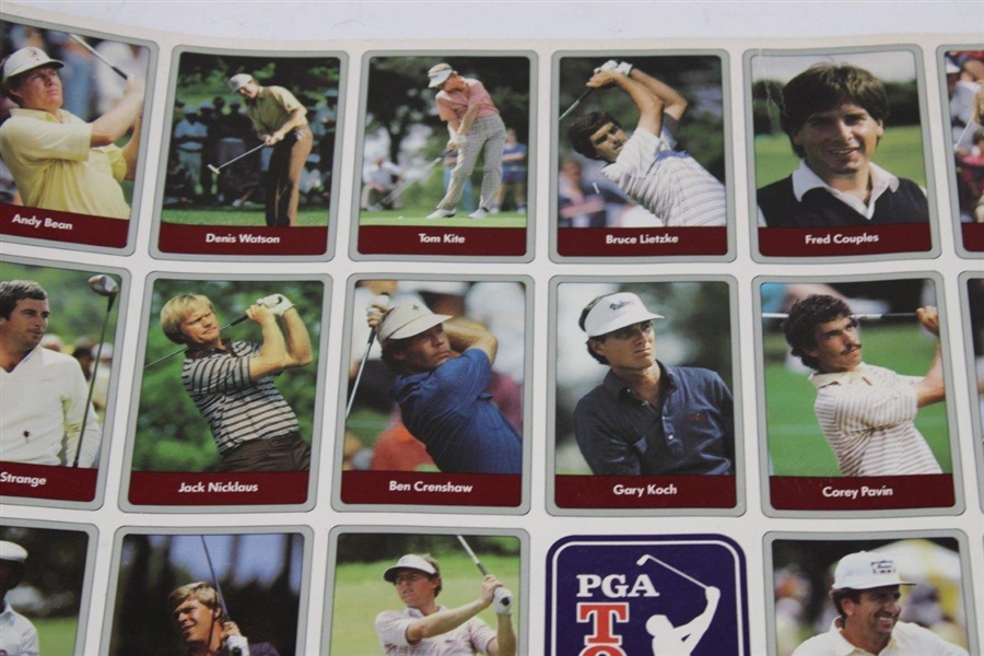 1985 PGA Tour Trading Cards Uncut Card Sheet