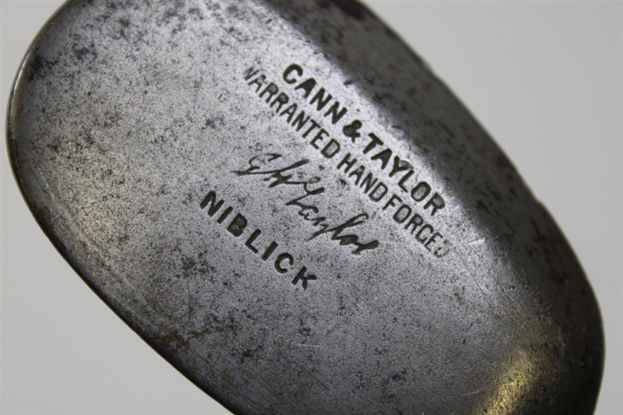 Cann & Taylor Warranted J.H. Taylor Hand Forged Smooth Face Niblick w/Shaft Stamp
