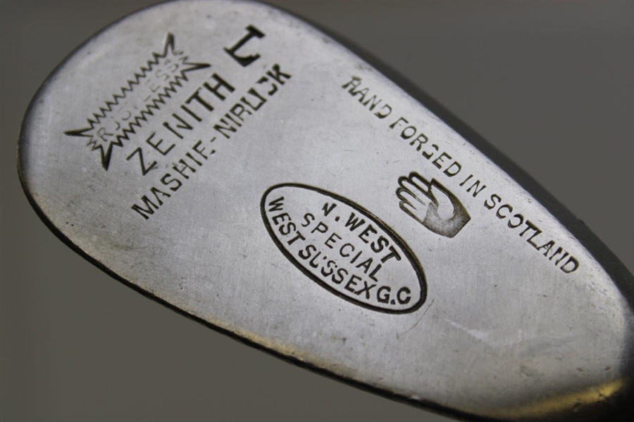 West Special Sussex GC Rustless Zenith L Mashie Niblick with Shaft Stamp