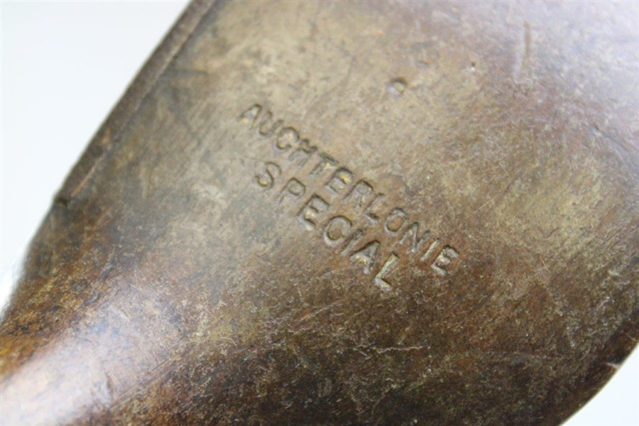 Vintage Auchterlonie Special Leather Face Wood Brassie with Shaft Stamp