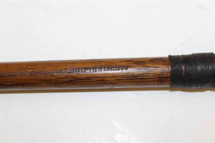 Vintage Auchterlonie Special Leather Face Wood Brassie with Shaft Stamp