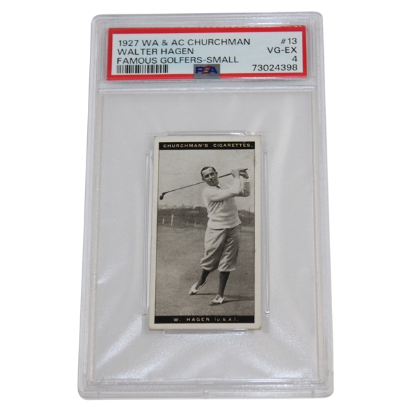 1927 Walter Hagen WA & AC Churchman's Famous Golfers Small Card #13 PSA VG-EX 4 #73024398