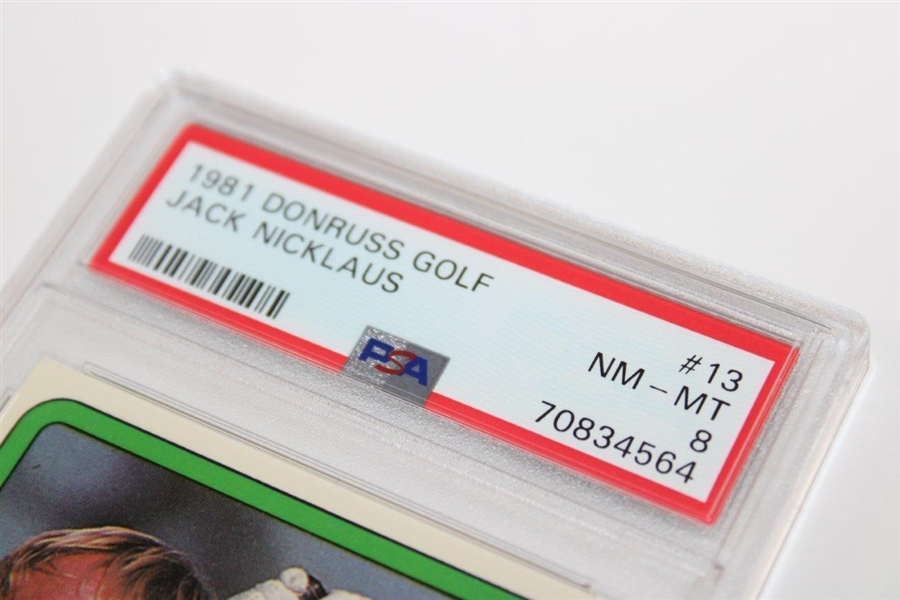 1981 Jack Nicklaus Donruss Golf Card #13 PSA NM-MT 8 #70834564