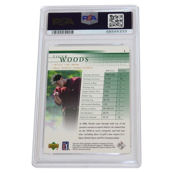 2001 Tiger Woods Upper Deck Golf Card #1 PSA MINT 9 #68555333