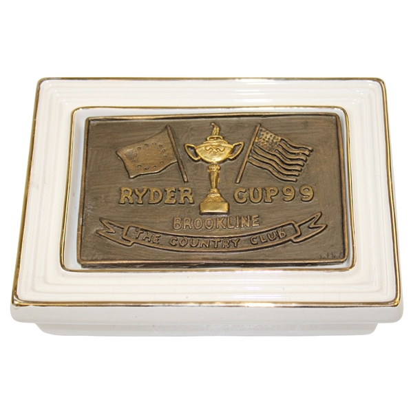 1999 Ryder Cup at Brookline The Country Club Porcelain Playing Cards Holder by Artist Bill Waugh