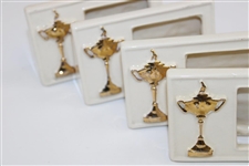 Four (4) 1997 Ryder Cup at Valderrama GC Porcelain Table Place Holders by Artist Bill Waugh