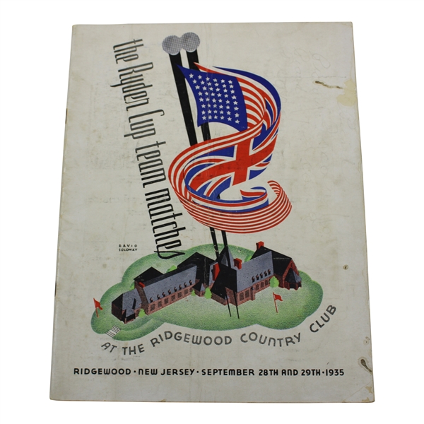 1935 Ryder Cup at Ridgewood Country Club Official Program - USA 9-3