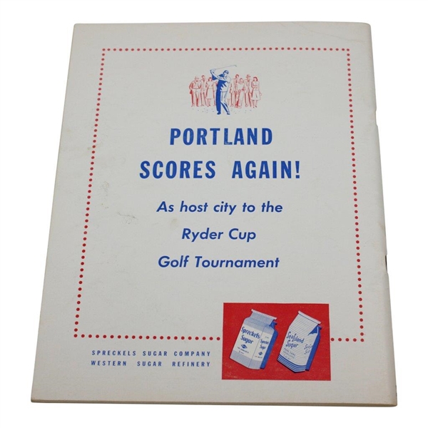 1947 Ryder Cup at Portland Golf Club Official Program - USA 11-1