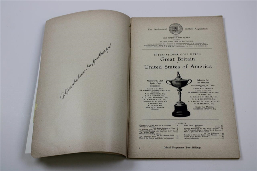 1953 Ryder Cup at Wentworth Golf Club official Program - USA 6 1/2-5 1/2