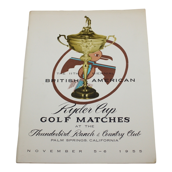 1955 Ryder Cup at Thunderbird Ranch & Country Club official Program - USA 8-4