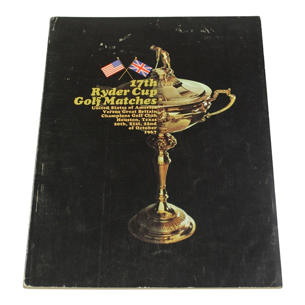 1967 Ryder Cup at Champions Golf Club official Program - USA 23 1/2-8 1/2