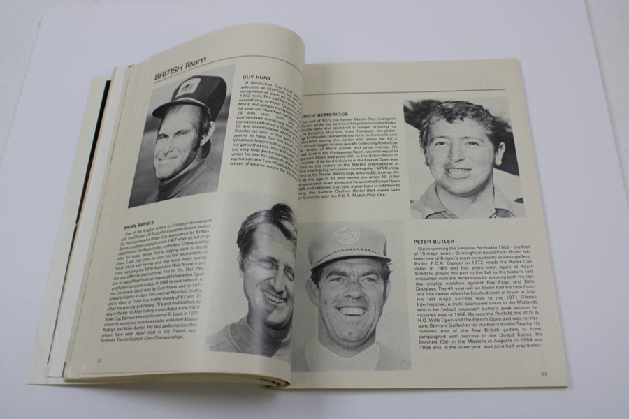 1973 Ryder Cup at Muirfield Golf Club official Program - USA 19-13