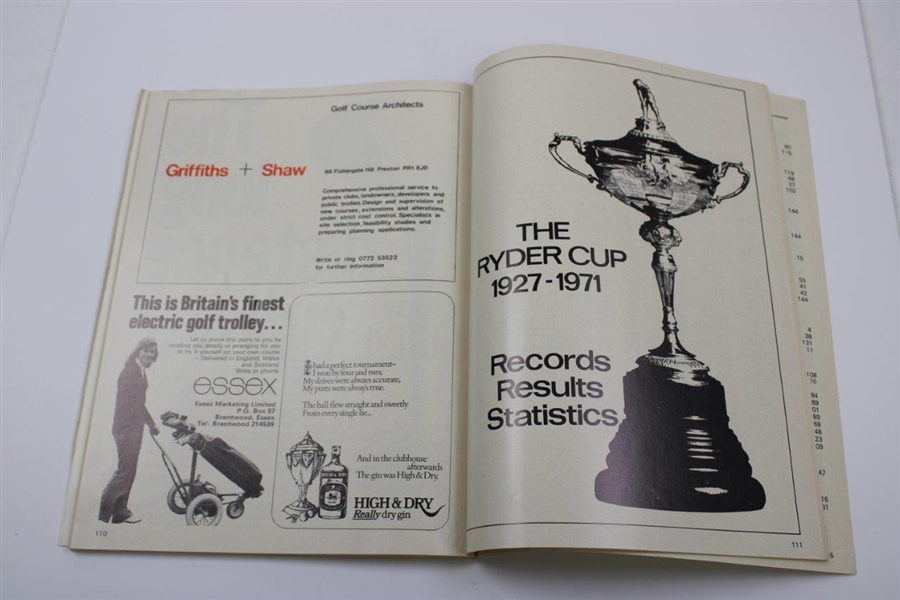 1973 Ryder Cup at Muirfield Golf Club official Program - USA 19-13