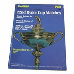 1977 Ryder Cup at Royal Lytham & St. Annes GC official Program - USA 12 1/2-7 1/2