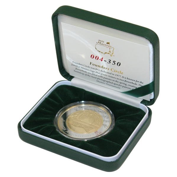 2021 Masters Tournament Ltd Ed Founders Circle Commemorative Coin #004/350 in Box w/Card