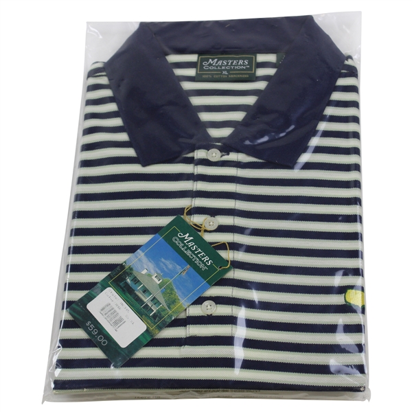 2002 Masters Tournament Masters Collection Navy w/White/Lt Green Golf Shirt - Size XL - Unopened