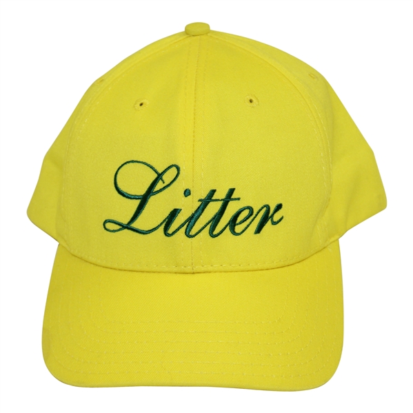 Masters Tournament LITTER Yellow w/Green Stitch Writing Caddy Hat