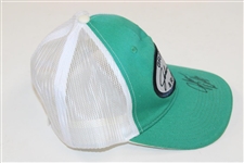 John Daly Signed 'Grip It & Rip It' Teal w/White & Navy Oval Patch Trucker Hat JSA ALOA