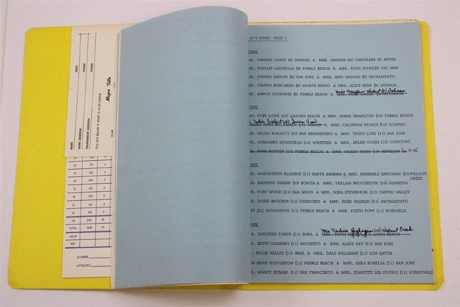 Helen Lengfeld's 1973 California Women's Amateur Championship At Pebble Beach Press Kit w/ Handwritten Notes