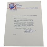 Helen Lengfeld Signed 1969 California Womens Amateur Contestant Acceptance Letter Pebble Beach Tournament Invitation