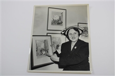 Helen Lengfeld Smiling w/ California Artwork Original Photos Incl. Close Shot