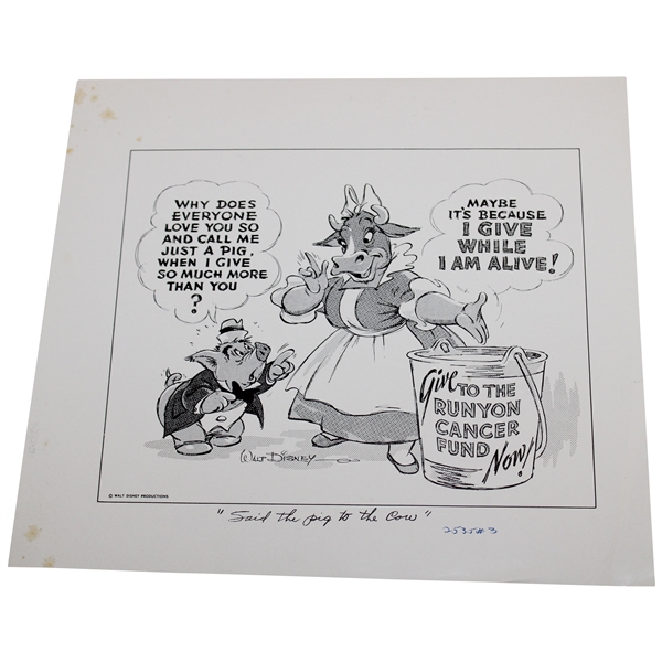 Walt Disney Proof Cartoon For National Golfer Publication