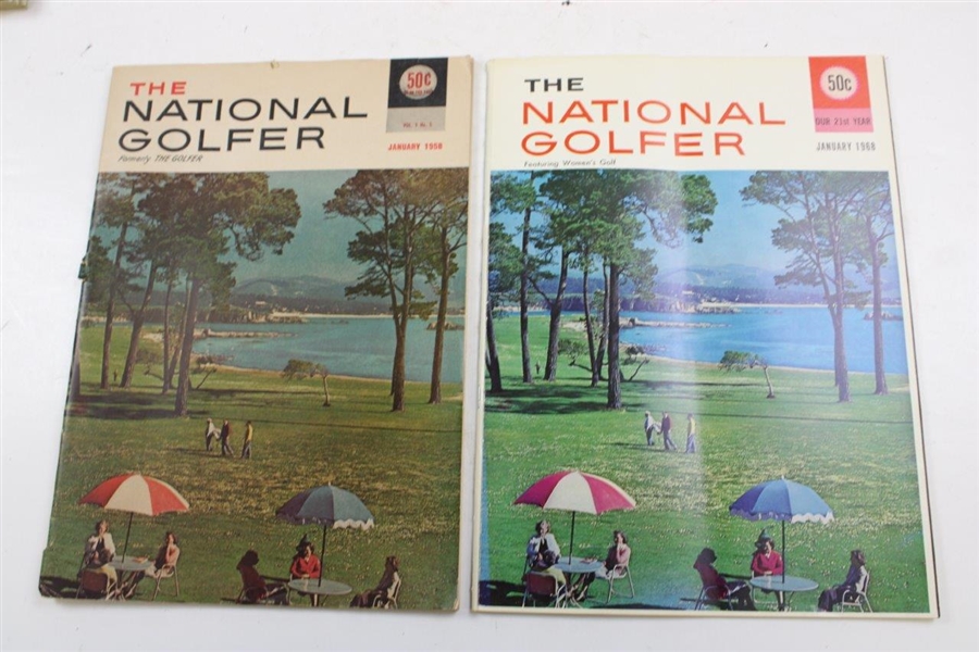 Twelve (12) 1958-1968 The National Golfer Magazine Issues Pebble Beach