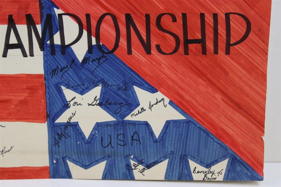 Contestants Signed 1975 International Junior Golf Championship Hand Made Sign w/Photo