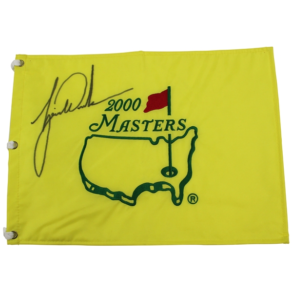 Tiger Woods Signed 2000 Masters Embroidered Flag - Huge Signature! JSA ALOA