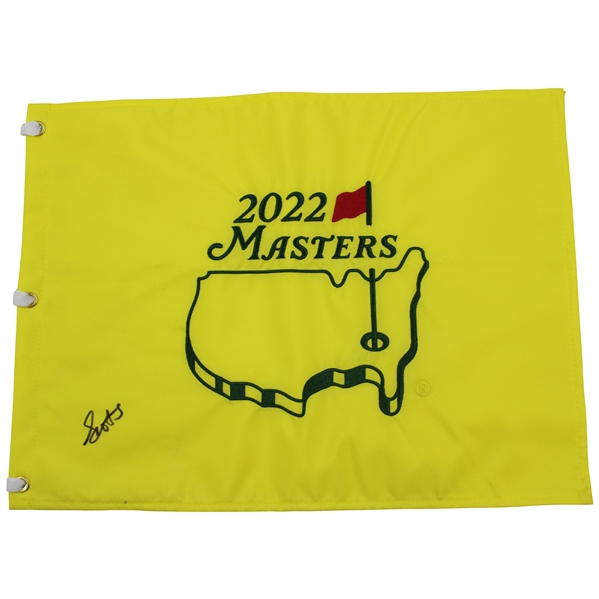 Scottie Scheffler Signed 2022 Masters Embroidered Flag JSA ALOA