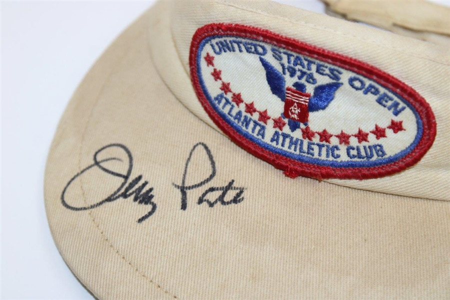 Jerry Pate Signed 1976 US Open At Atlanta Athletic Club Visor JSA ALOA