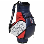 Vijay Singh, Larry Mize, Fuzzy Zoeller, Bernhard Langer & 3 Others Signed PGA Tour Mini Golf Bag JSA ALOA