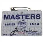 Jack Nicklaus Signed 1966 Masters Tournament Series Badge #18731 JSA ALOA