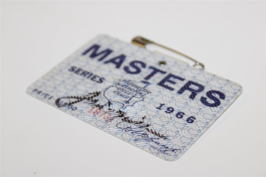 Jack Nicklaus Signed 1966 Masters Tournament Series Badge #18731 JSA ALOA