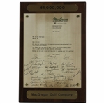 Chi Chi Rodriguezs 1985 MacGregor Congratulatory Newest Millionaire Signed Letter Plaque