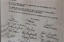 Chi Chi Rodriguez's 1985 MacGregor Congratulatory Newest Millionaire Signed Letter Plaque