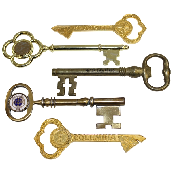 Lot of Five (5) Chi Chi Rodriguez's Key to the City - Trotwood, Columbia(x2), Evansville, & Nubilla