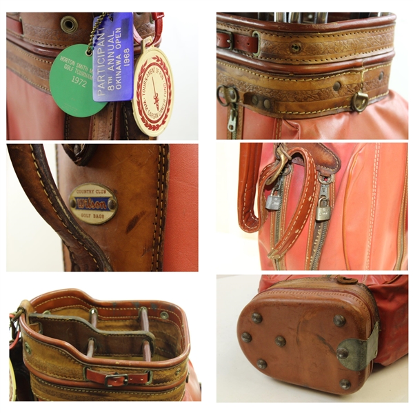 Joe Louis' Personal Irons, Putter & Woods w/Bag Tags in 'The Champ' Wilson Golf Bag c.1952