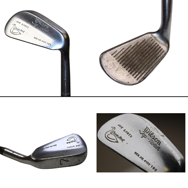 Joe Louis' Personal Irons, Putter & Woods w/Bag Tags in 'The Champ' Wilson Golf Bag c.1952