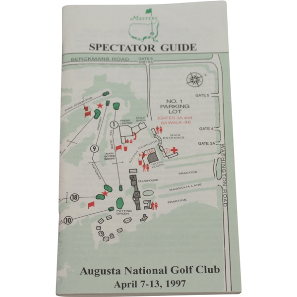 1997 Augusta National Golf Club Masters Spectator Guide - Tigers First Masters Win!
