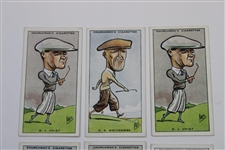 Nine (9) Assorted 1931 WA & AC Churchmans Prominent Golfers Tobacco Cards 