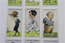Nine (9) Assorted 1931 WA & AC Churchmans Prominent Golfers Tobacco Cards 
